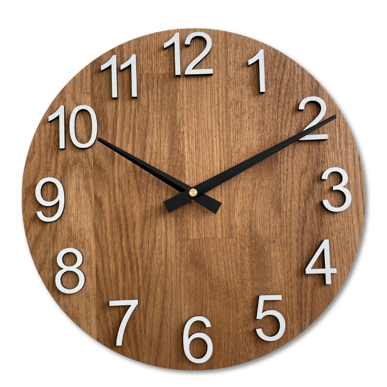Handmade Large Oak Wooden Wall Clock