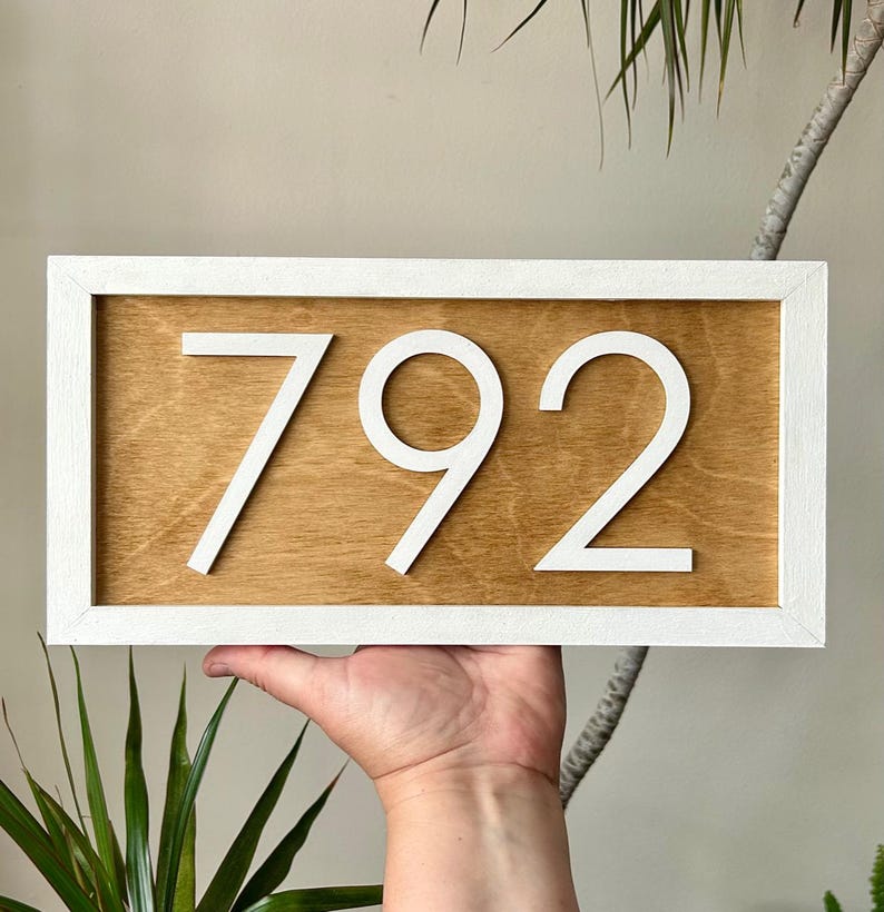 Wood House Address Sign