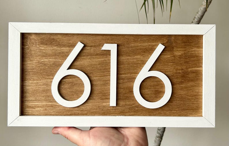 Wood House Address Sign