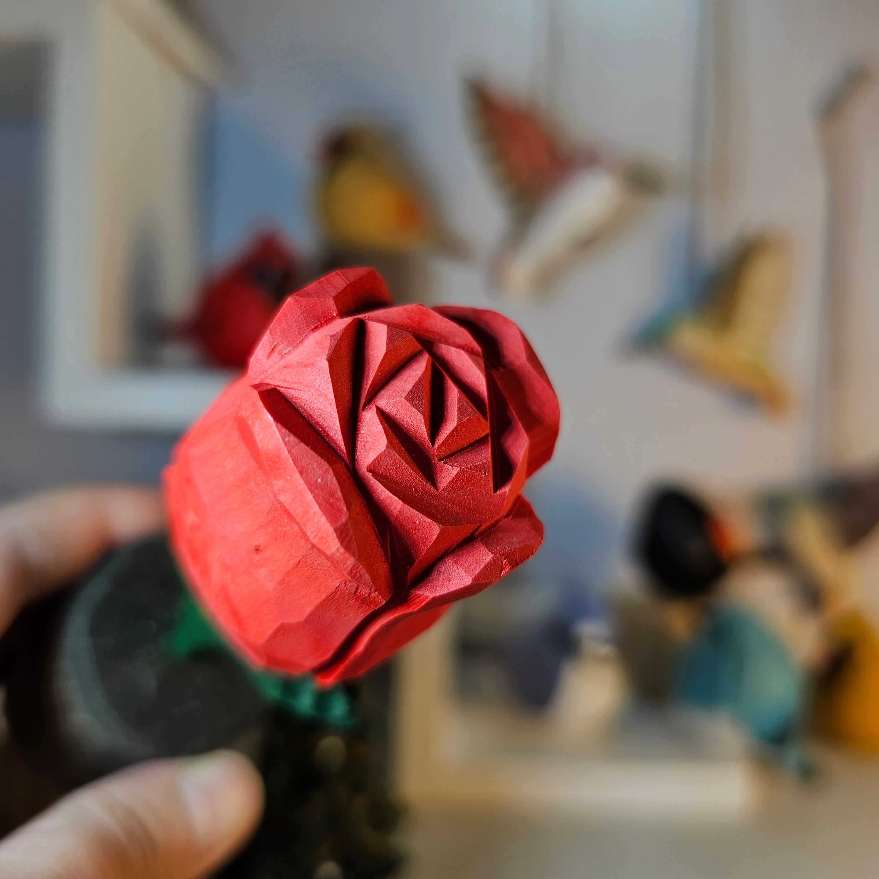 Handmade Wooden Rose - Exquisite Hand-Painted Floral Decor