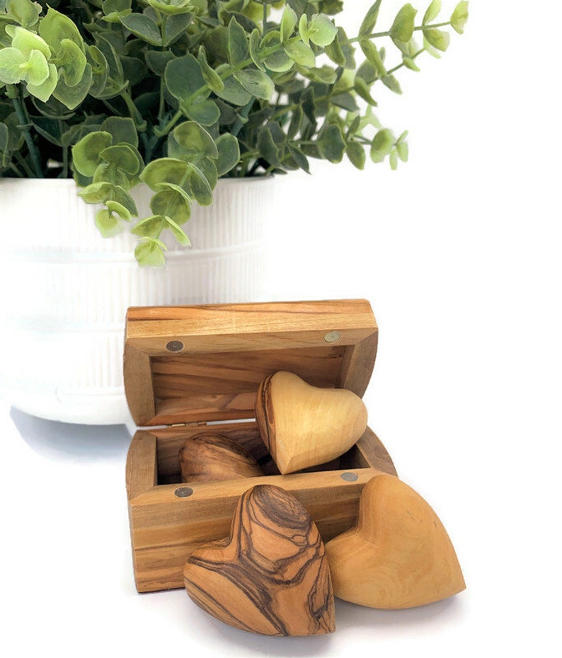Olive Wood Hearts - Wooden Hearts , Valentine Day Gift For Him