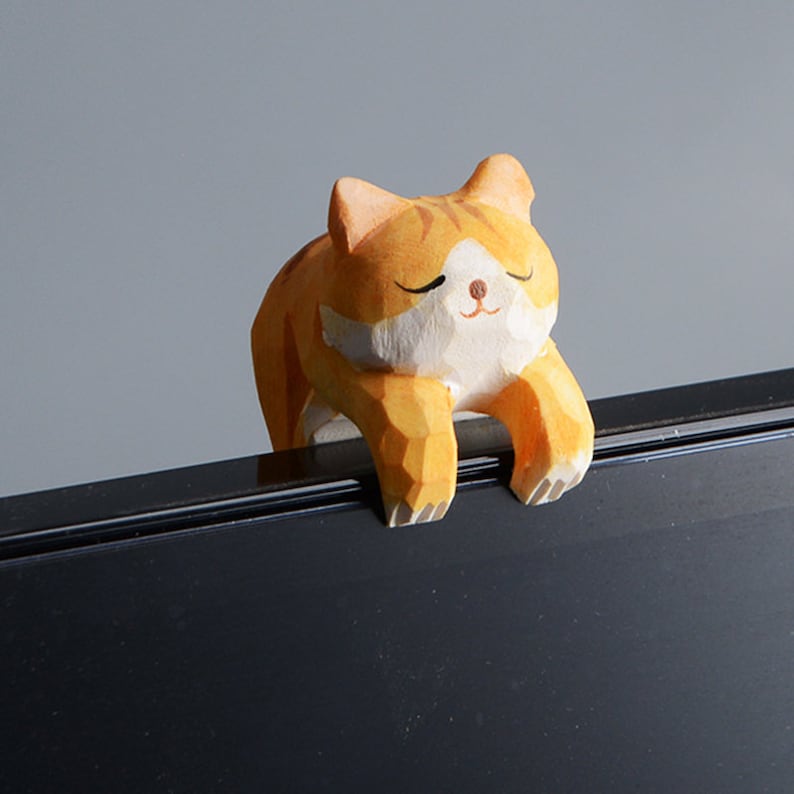 Handmade Wooden Cat Statue