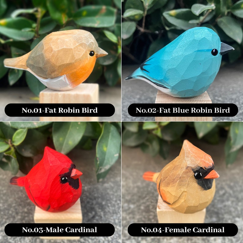 Hand Carved Wooden bird Figurine