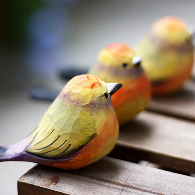 Handmade Wooden Bird,Leptopoecile Sophiae