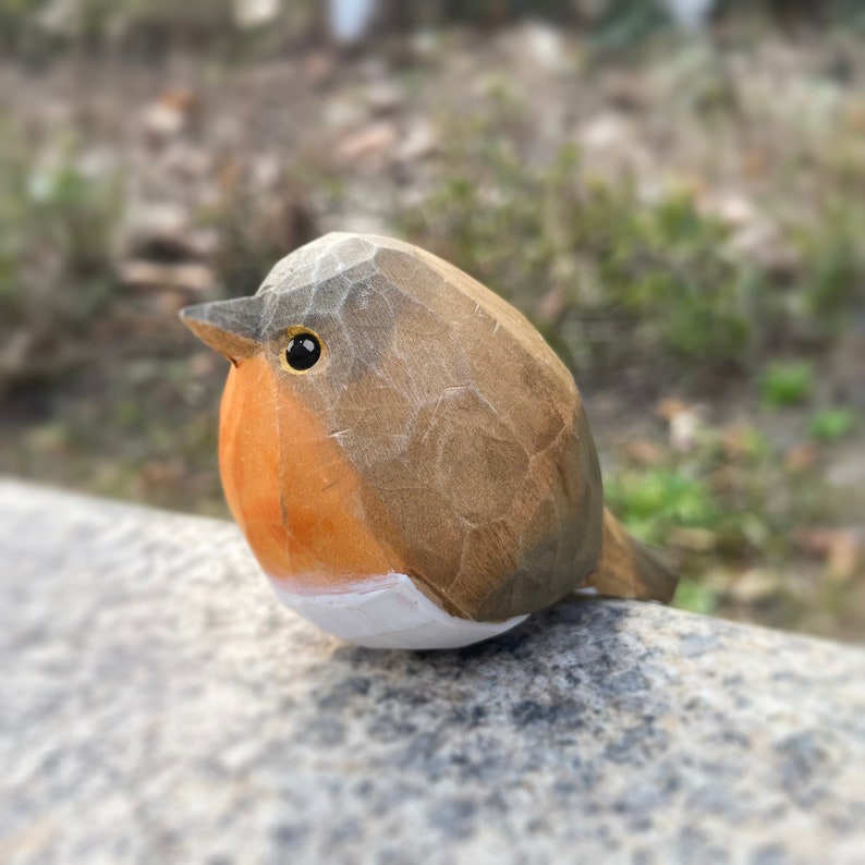 Hand Carved Wooden bird Figurine