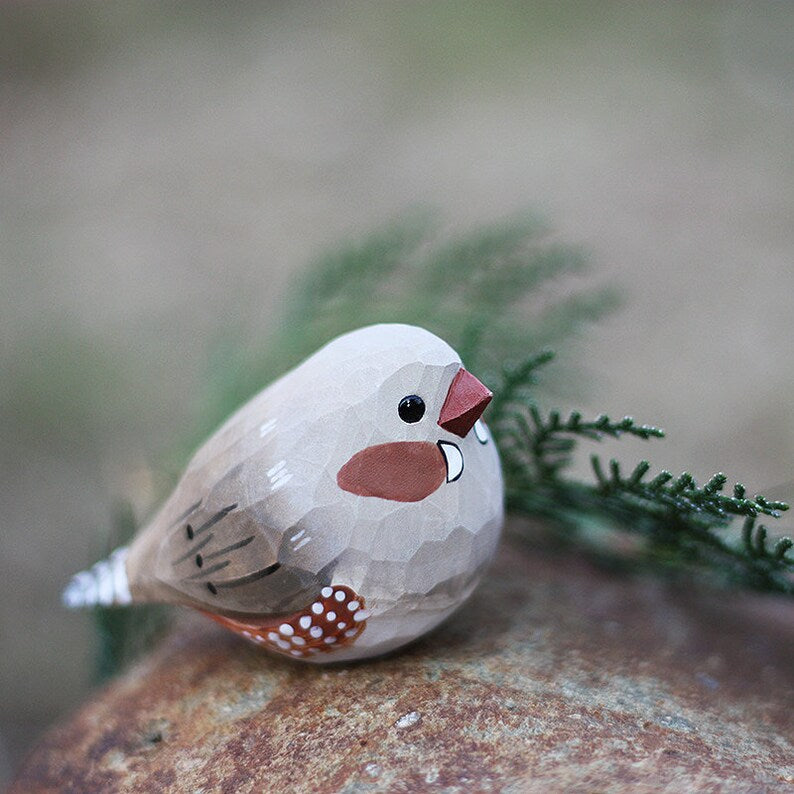 Handmade Wooden Bird,Zebra Finch