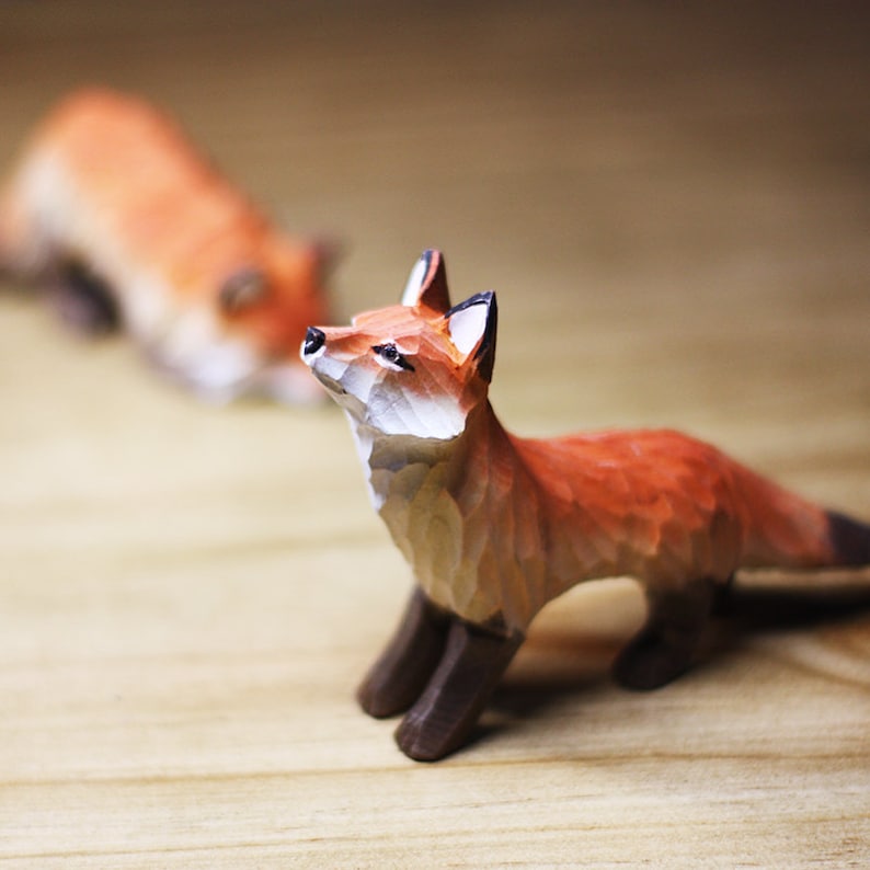 Handmade Wooden Fox,Arctic Fox