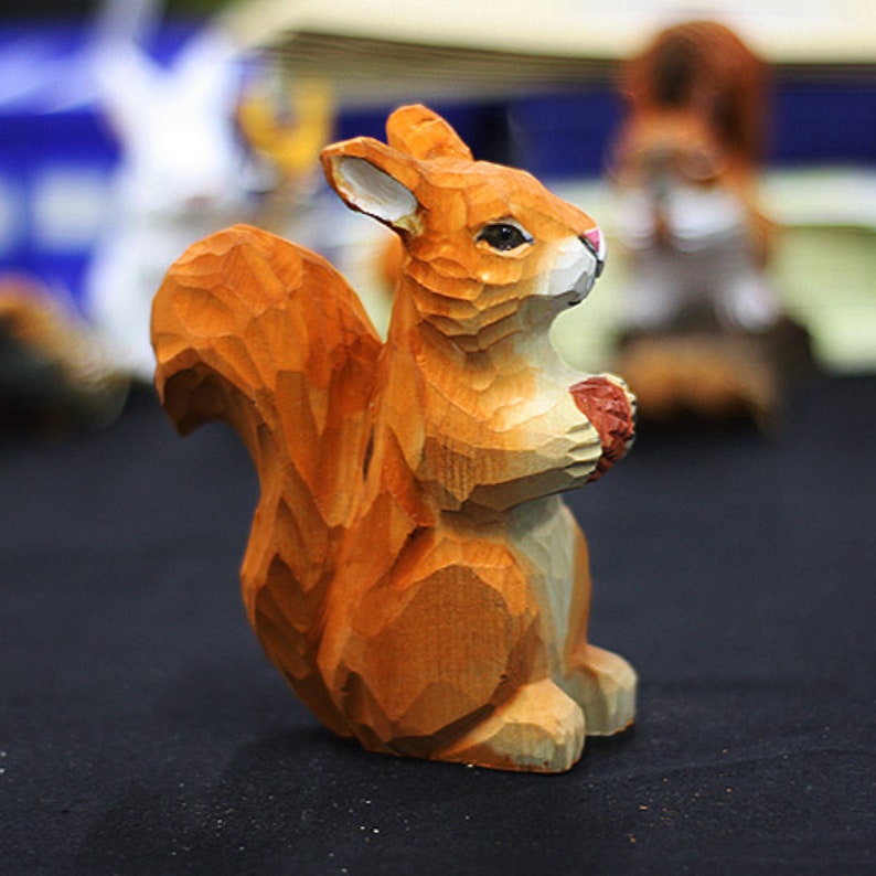 Handmade Wooden Squirrel,Squirrel Figurine