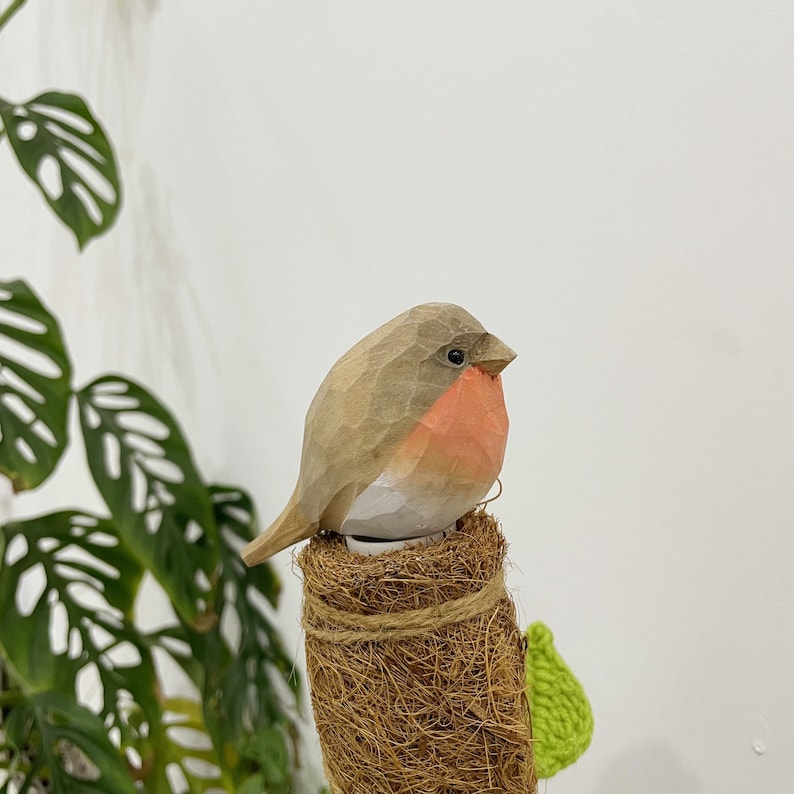 Hand Carved Wooden Bird Figurine,Art Bird