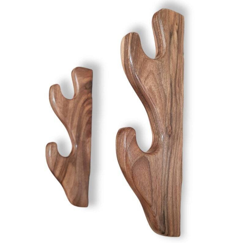Wooden Wall Mounted Sword Katana Bokken Holder - 2 layers - Walnut