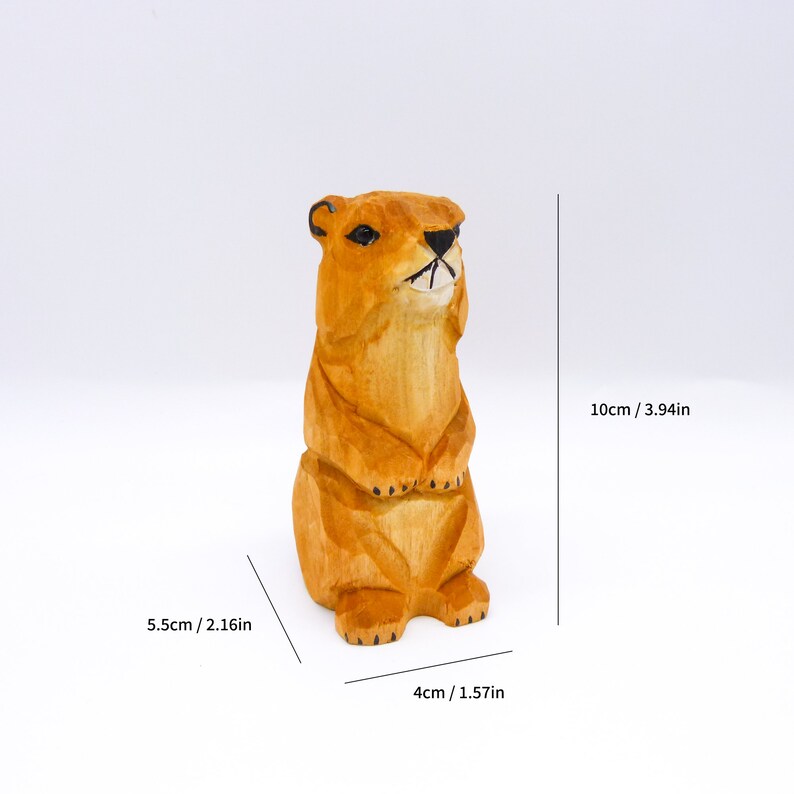Marmot,Handmade,Wood Carving ,Gift ,Ornament,Decor