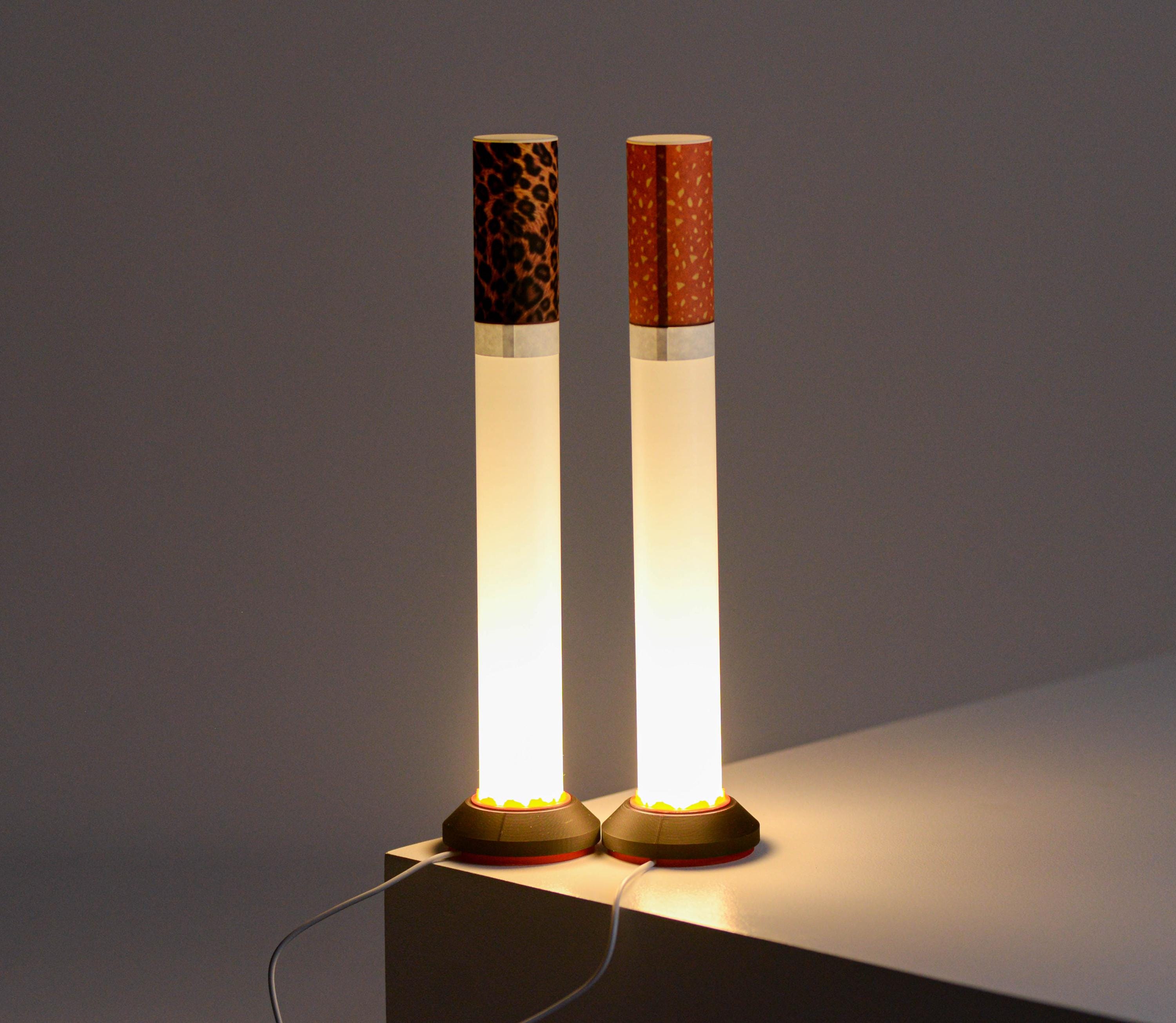 Leopard Cigarette Lamp, Custom Label Available, Modern Table Lamp, Personalized gift, Ambient Night Light, Minimalist Tube Light