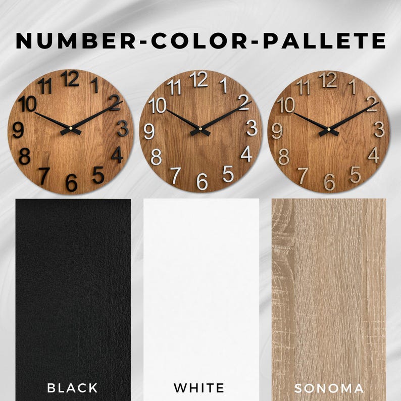 Handmade Large Oak Wooden Wall Clock