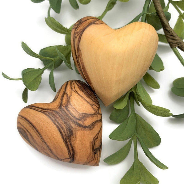 Olive Wood Hearts - Wooden Hearts , Valentine Day Gift For Him