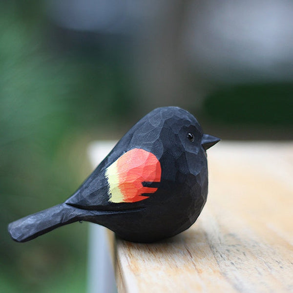 Handmade Wooden Bird,Agelaius Phoeniceus