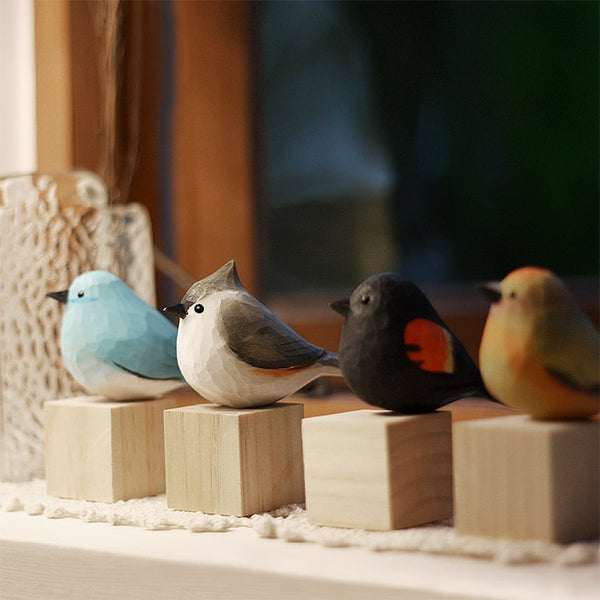 Wood Carving,Hand Carved,Bookshelf Decor,Home Decor,Bird Ornaments,Birds Gift,Bird Figurine,Handmade Wooden Bird,Fat Tweeter
