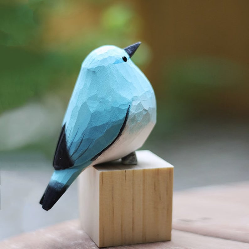Wood Carving,Hand Carved,Bookshelf Decor,Home Decor,Bird Ornaments,Birds Gift,Bird Figurine,Handmade Wooden Bird,Fat Tweeter