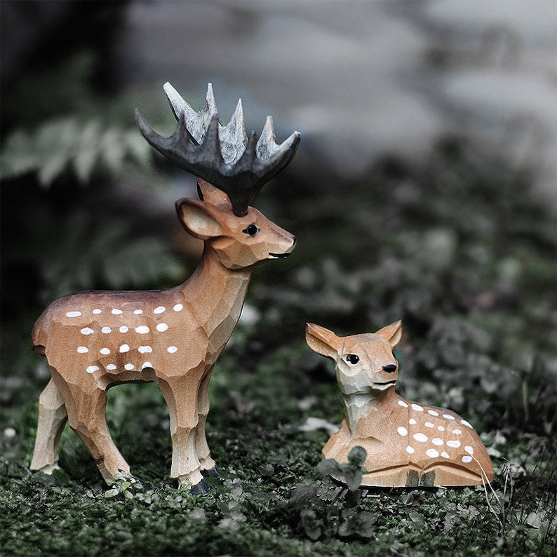 Handmade Wooden Deer,Deer Figurine