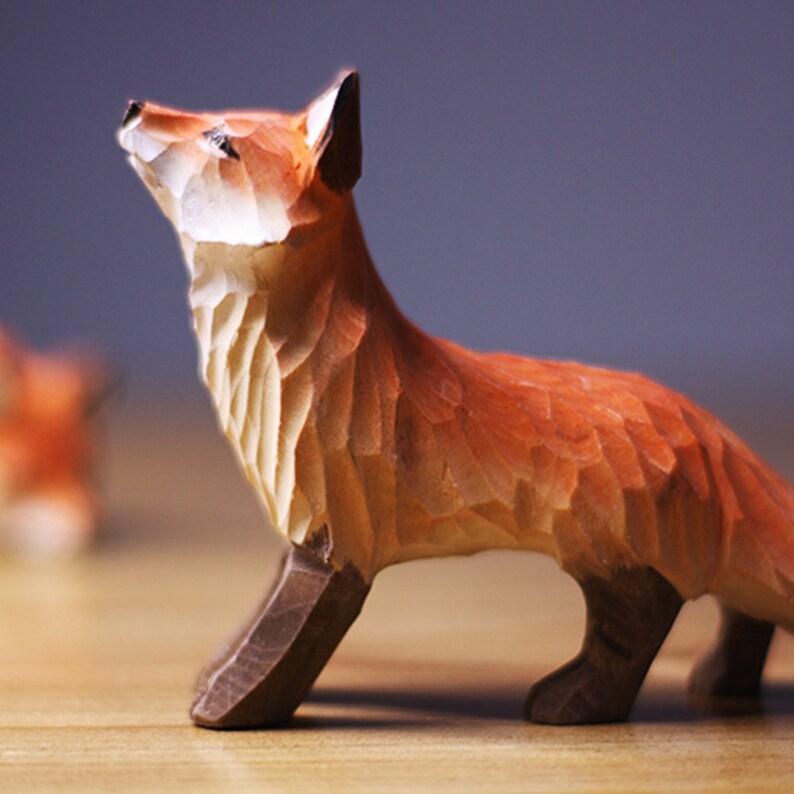 Handmade Wooden Fox,Arctic Fox